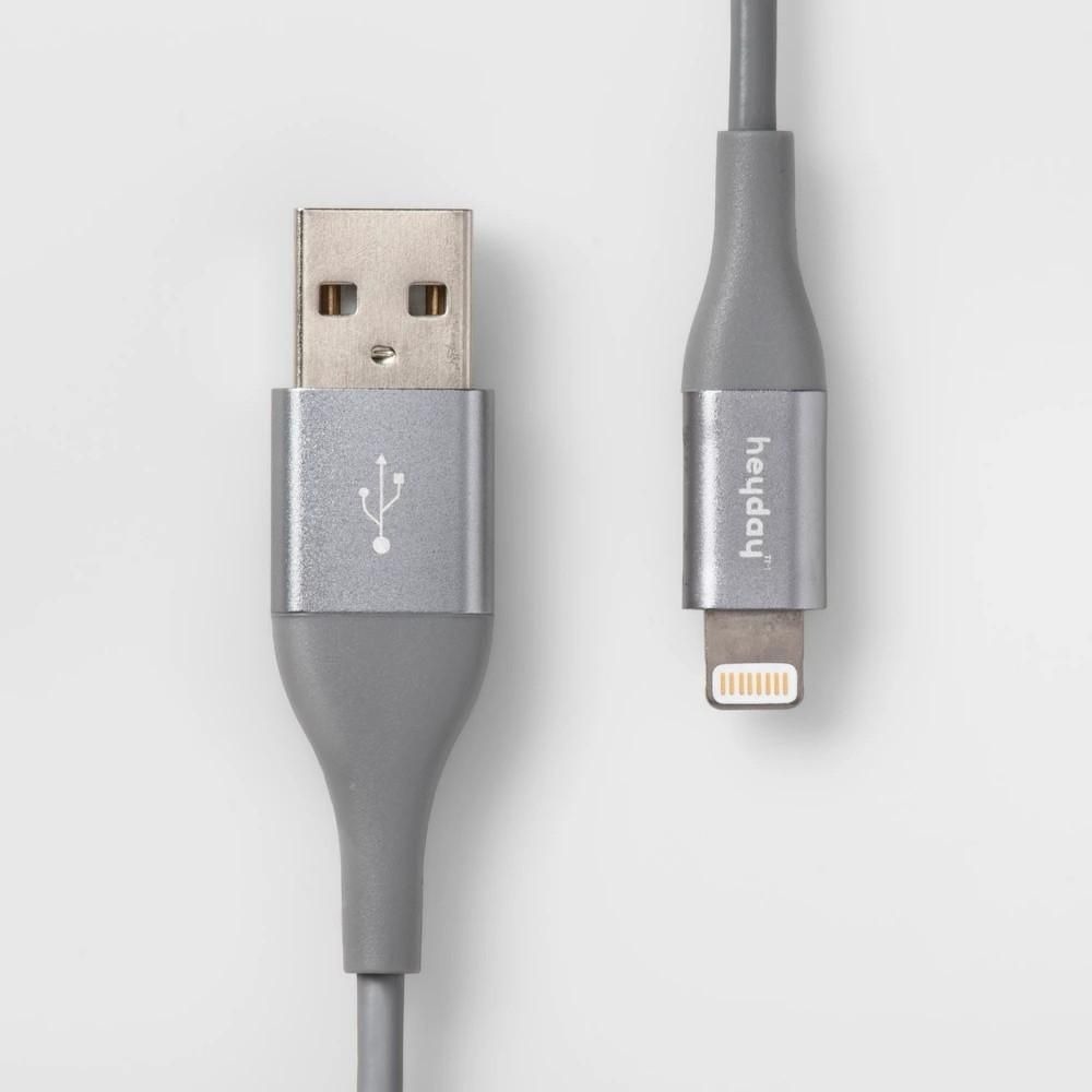 4' Lightning to USB-a Round Cable - Heyday™ Gray/Silver